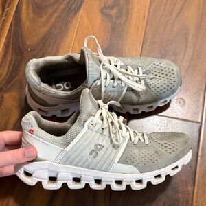 On Running Womens /Unisex Sneakers Light Gray and White